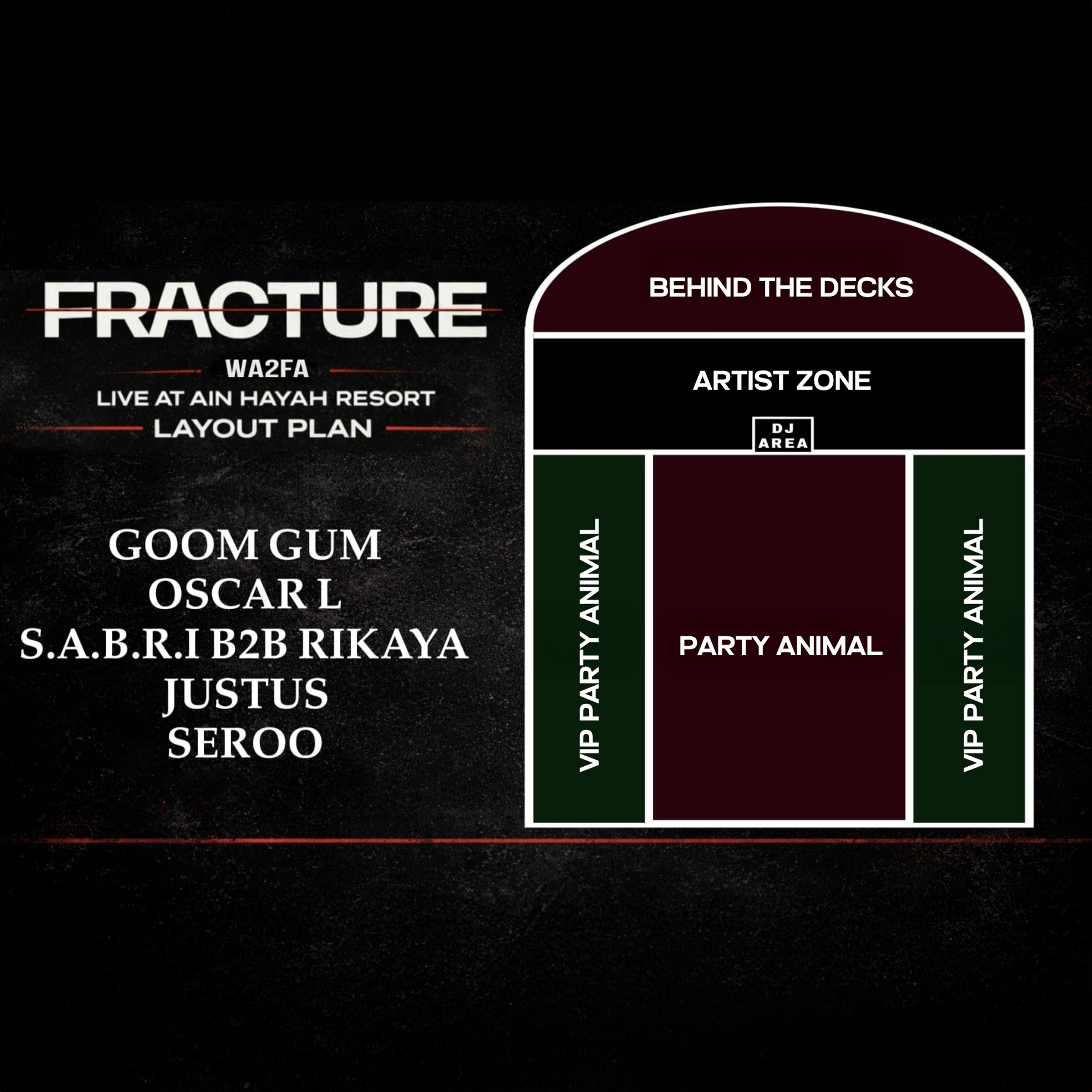 Fracture Wa2fa night : Goom Gum & S.A.B.R.I & RIKAYA, Oscar L venue map